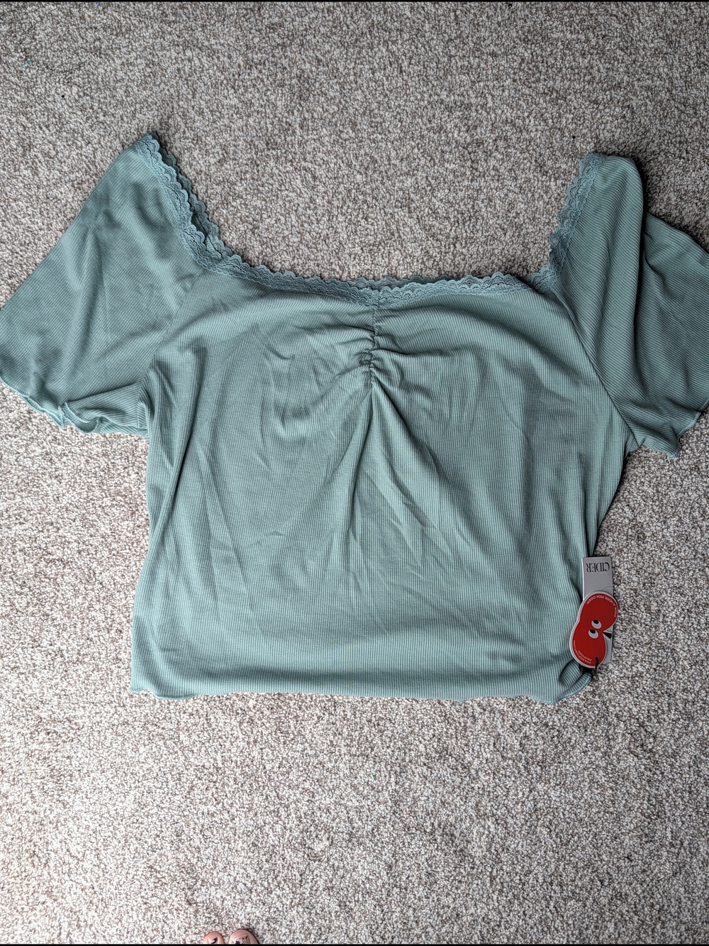 Cider Ribbed Ruched Crop Top Cottagecore Coquette NWT